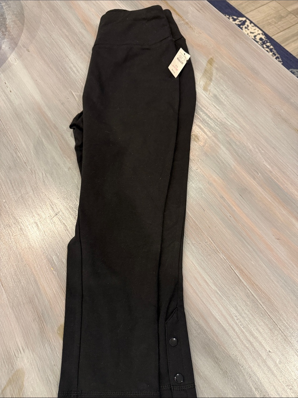 Talbots Women's Black Stretch Leggings with Snap Hem